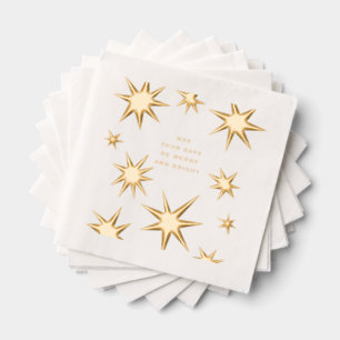 May your days be merry and bright gold stars foil napkins