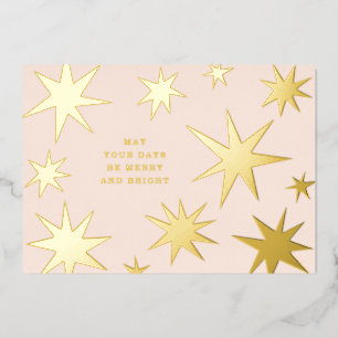 May your days be merry and bright gold stars pink