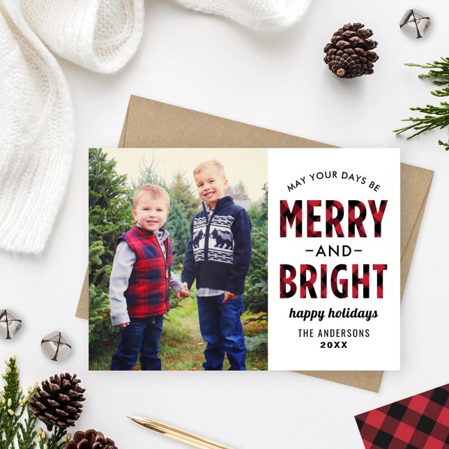 May Your Days Be Merry and Bright Plaid Holiday Card (Creator Uploaded)