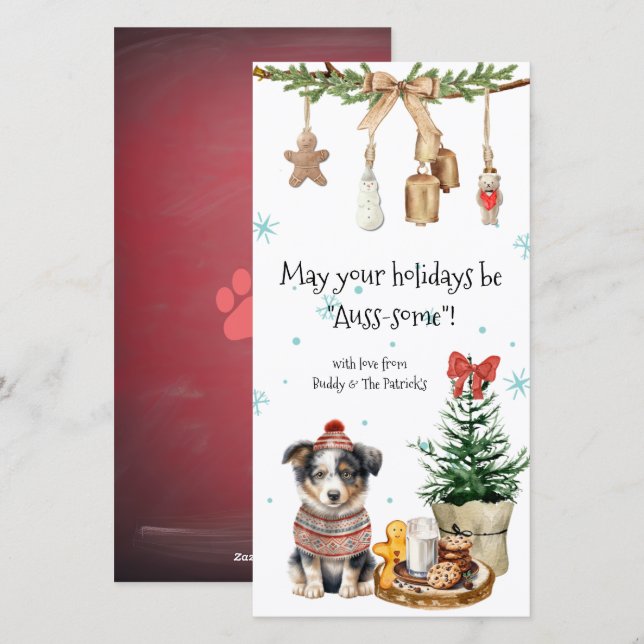 May Your Holidays be "Auss-some"! Christmas Card (Front/Back)