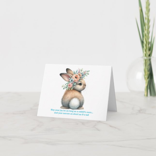 May Your Joy Be As Long As A Rabbit's Ears  Holiday Card (Front)