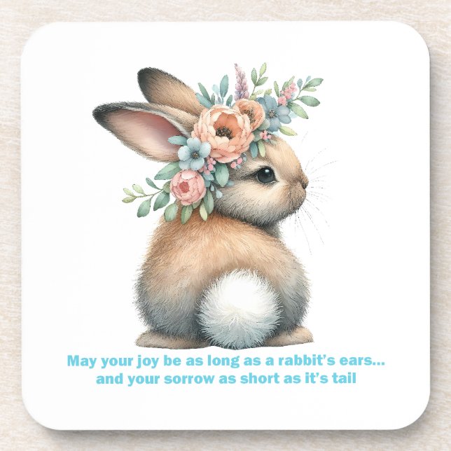 May Your Joy Be As Long As A Rabbit's Ears Set 6 Coaster (Front)