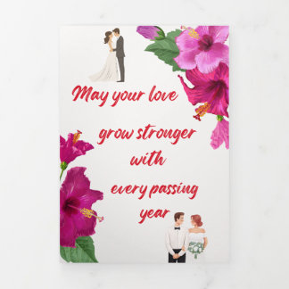 May your love grow stronger with every passing yea Tri-Fold invitation