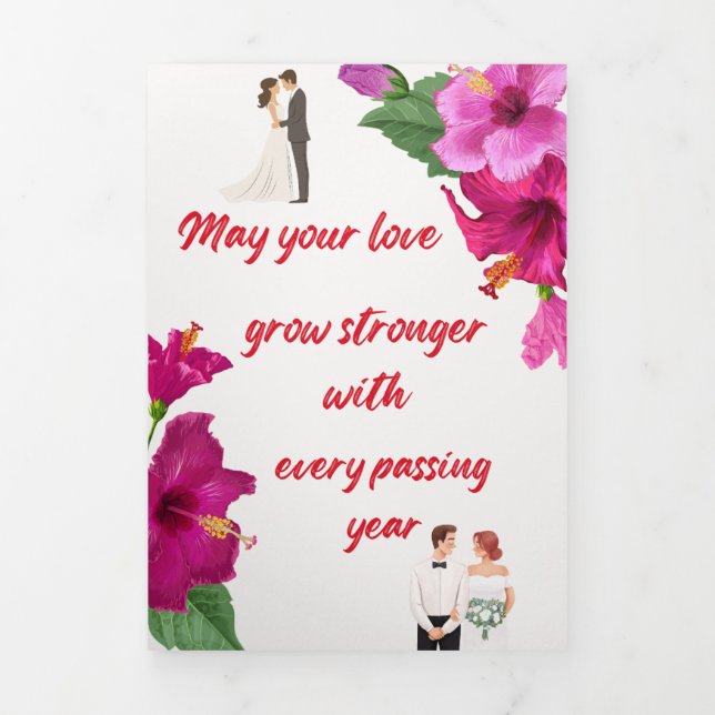 May your love grow stronger with every passing yea Tri-Fold invitation (Cover)
