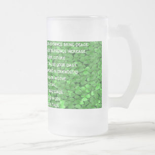 May your mornings bring joy and your evenings frosted glass beer mug