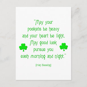 May your pockets be heavy... postcard
