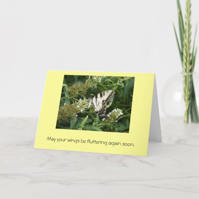 May your wings be fluttering again soon card (Front)