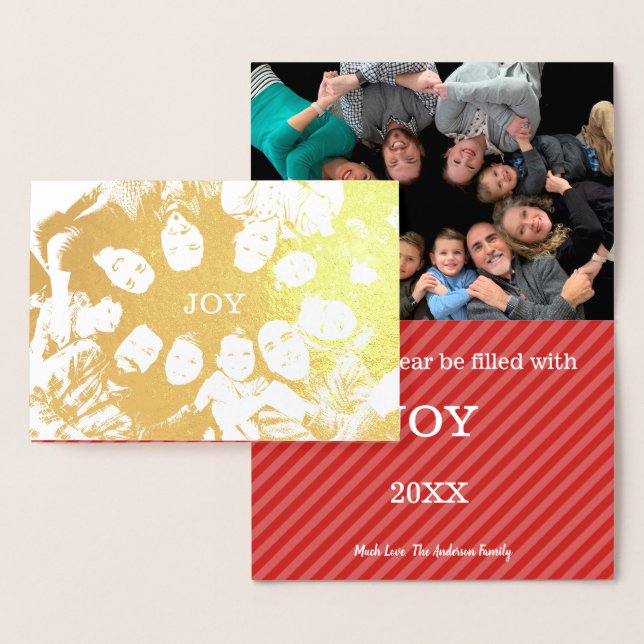 May your year be filled with Joy Christmas Photo Foil Card (Display)