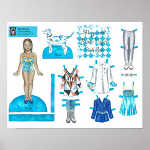 Maya and Roxie Paper Doll Set - Play or Display Poster