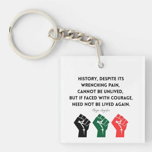 Maya Angelou Quote History Courage Sudan Key Ring (Front)