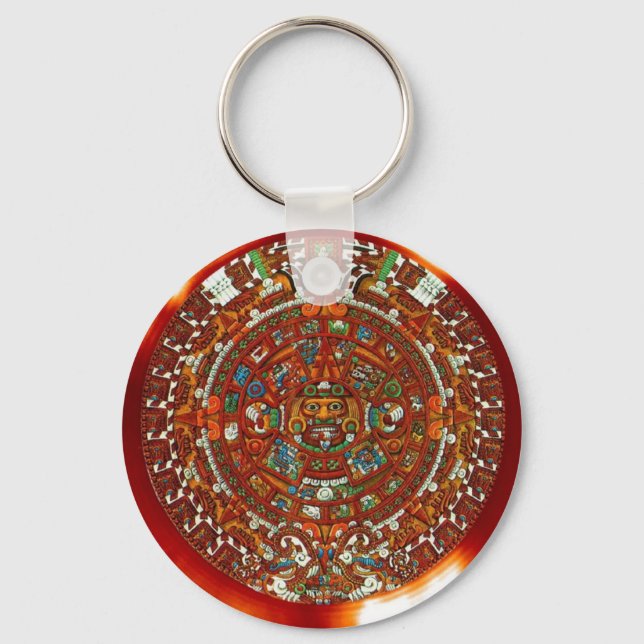 maya aztec calendar key ring (Front)