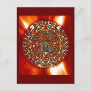 maya aztec calendar postcard