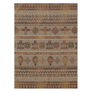 Maya / Aztec pattern Burn gold on canvas Tablecloth