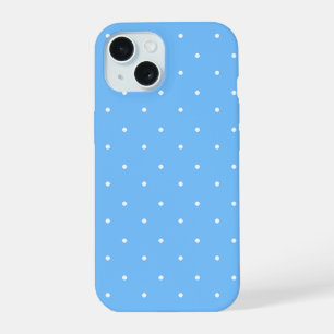 Maya Blue and White Polka Dots Pattern iPhone 15 Case