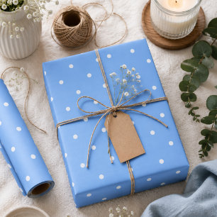 Maya Blue Polka Dots Wrapping Paper