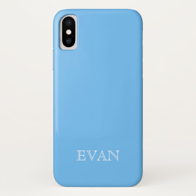 MAYA BLUE Solid Background iPhone X Case (Back)
