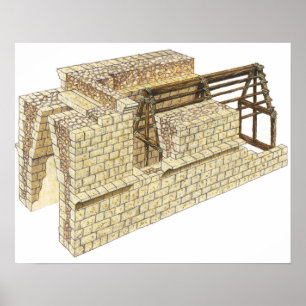 Maya corbel arch. Detail. Mexico Poster