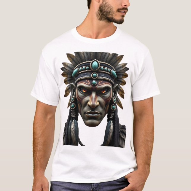 Maya Priest Face Art T-Shirt (Front)