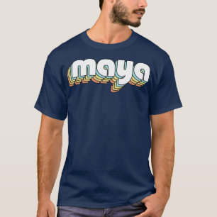 Maya Retro Rainbow Typography Faded Style T-Shirt