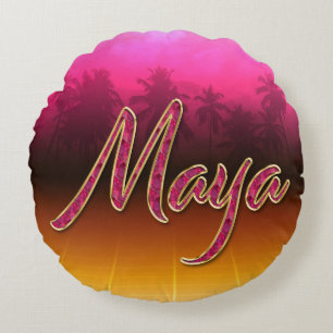 Maya Vorname Name golden pink Kissen Round Cushion