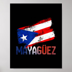 Mayagüez City Puerto Rico Flag Vintage Roots Boric Poster