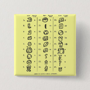Mayan Alphabet 15 Cm Square Badge