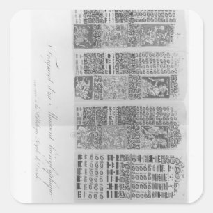 Mayan astronomical tables with the eclipses square sticker