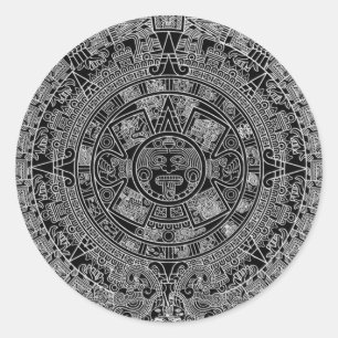 Mayan Aztec Calendar (black) 12.21.2012 Classic Round Sticker