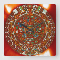 Mayan Aztec Calendar Square Wall Clock