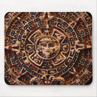Mayan-Aztec Sacred Sun Calendar Art Mousepad