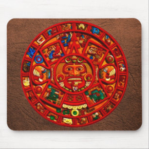 Mayan-Aztec Sacred Sun Calendar Art Mousepad