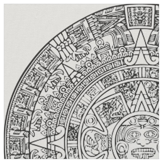 Mayan Aztec Sun Calender on ANY CUSTOM COLOR Fabric (Close Up)