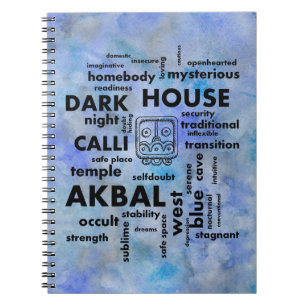 Mayan Aztec Word Cloud Akbal Calli Notebook