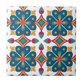 mayan blue flower pattern tiles
