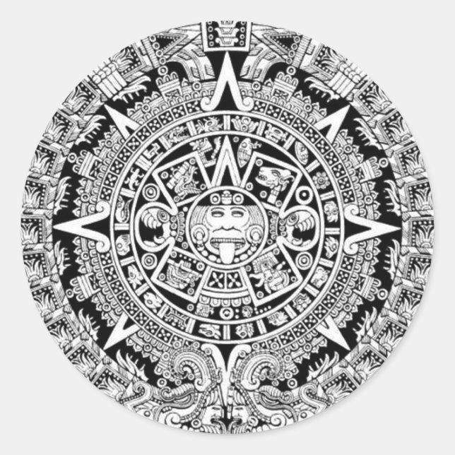Mayan Calander Classic Round Sticker (Front)