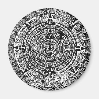 Mayan Calendar Black Magnet