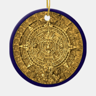 mayan calendar ceramic tree decoration