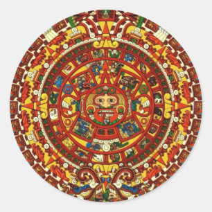 mayan calendar classic round sticker