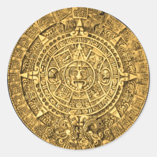 mayan calendar classic round sticker