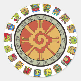 Mayan Calendar Design Classic Round Sticker