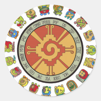 Mayan Calendar Design Classic Round Sticker