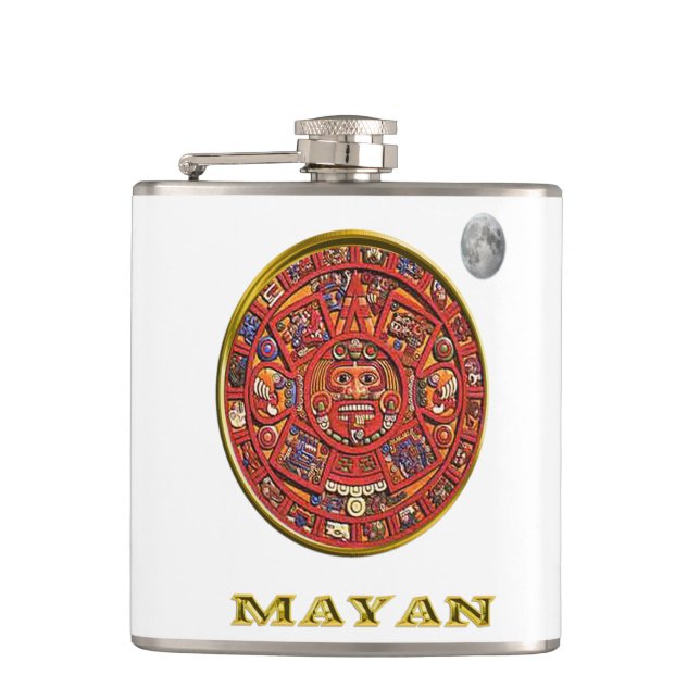 Mayan  calendar hip flask (Front)