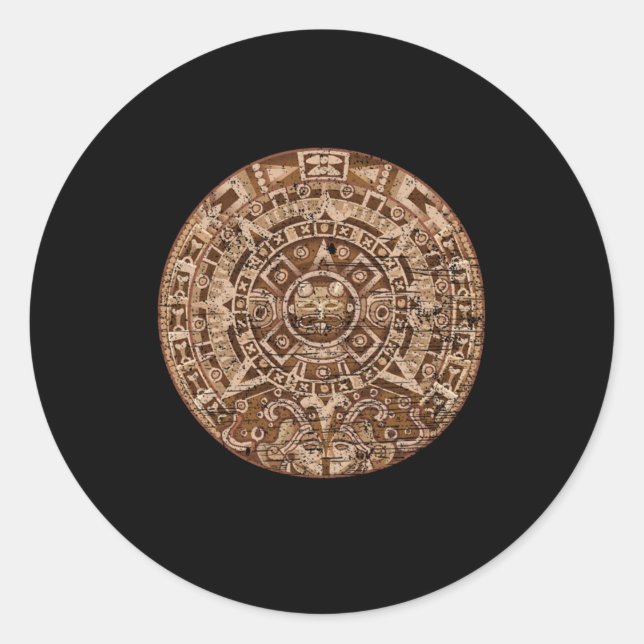 Mayan Calendar Inca Aztec Culture Civilisation Gif Classic Round Sticker (Front)