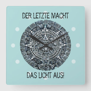 Mayan Calendar / Maya Kalender Square Wall Clock