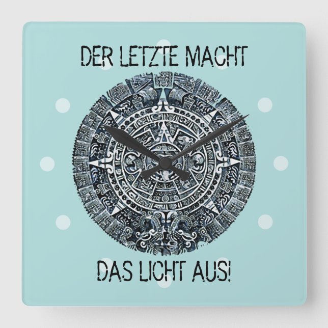 Mayan Calendar / Maya Kalender Square Wall Clock (Front)