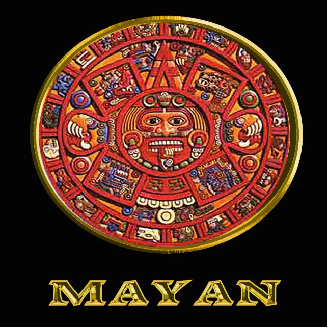 Mayan  calendar photo sculpture key ring (Front)
