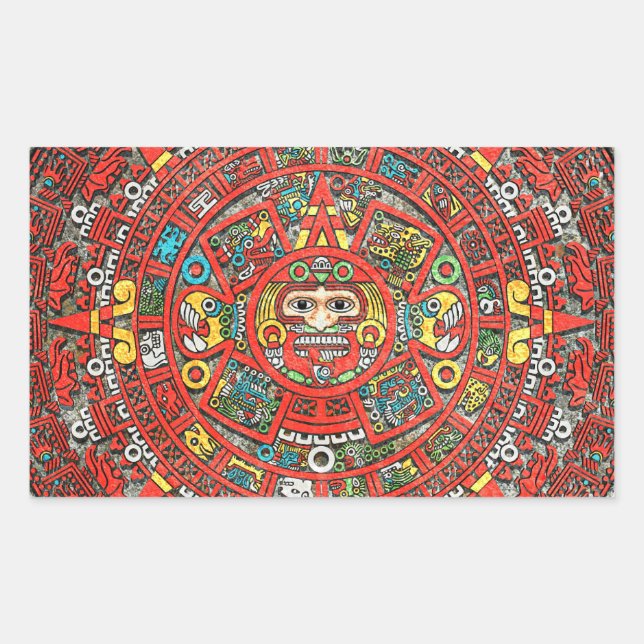 Mayan Calendar Rectangular Sticker (Front)