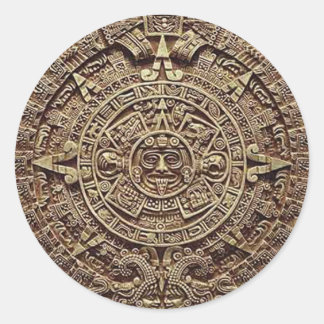 Mayan Calendar Stone 12.21.2012 Classic Round Sticker