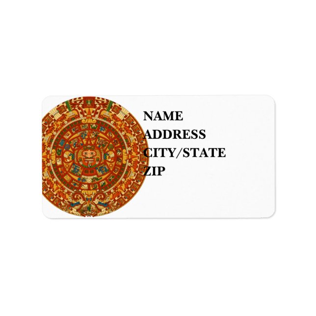 'Mayan Calendar Stone' Label (Front)