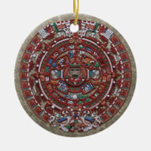 Mayan Calender Ceramic Tree Decoration